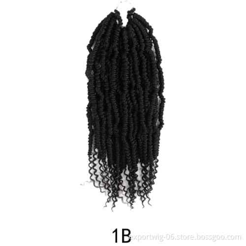 Wholesale Bomb Twist Crochet Hair Extensions Bomb Passion Curly Twist Braid Hair Solid And Ombre Color Synthetic Fiber 12 Inch